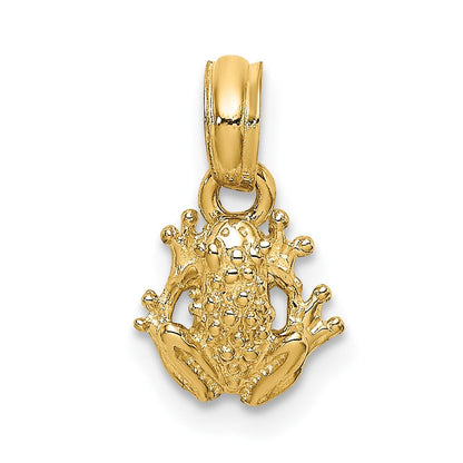 10K Gelbgold 10K Strukturiert Miniature Frosch Charm