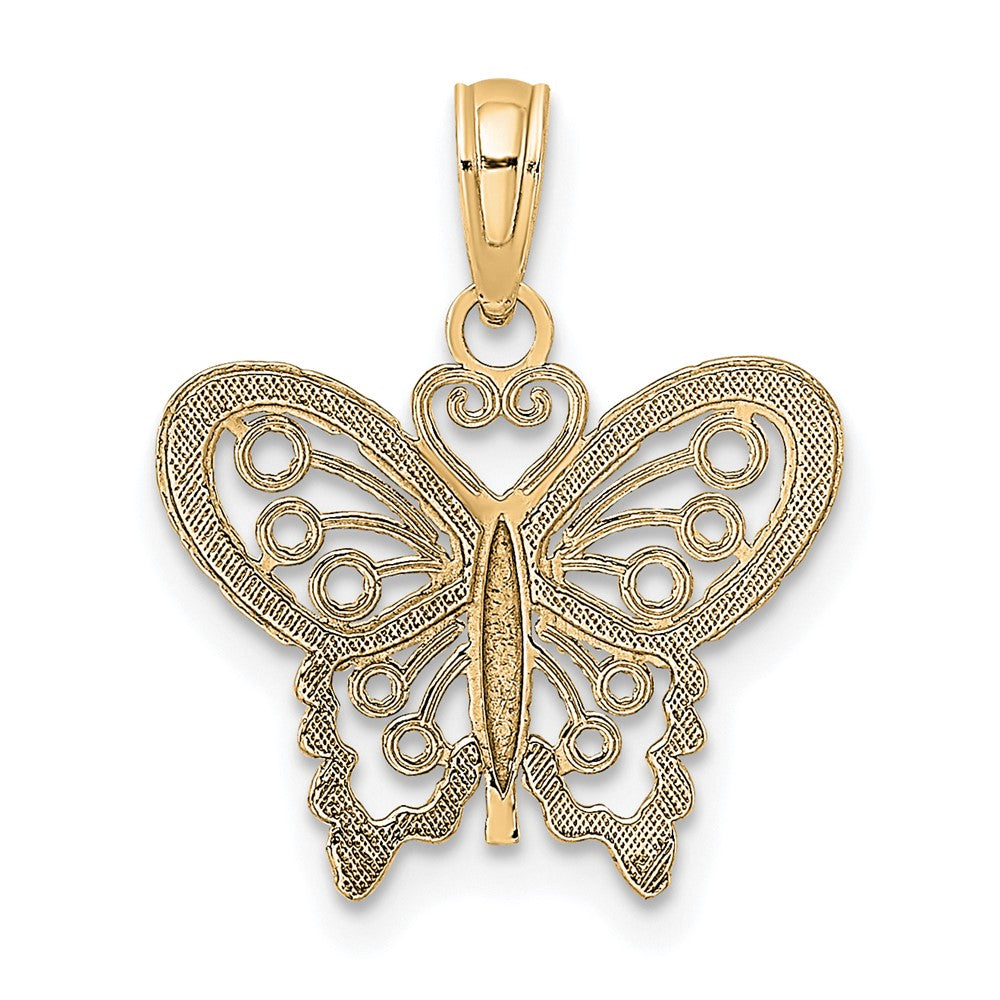 10K Gelbgold Diamantiert Schmetterling Charm