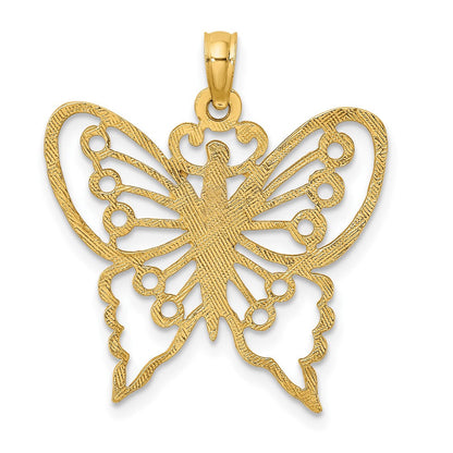 10K Gelbgold 10K Ausgeschnitten Schmetterling Charm