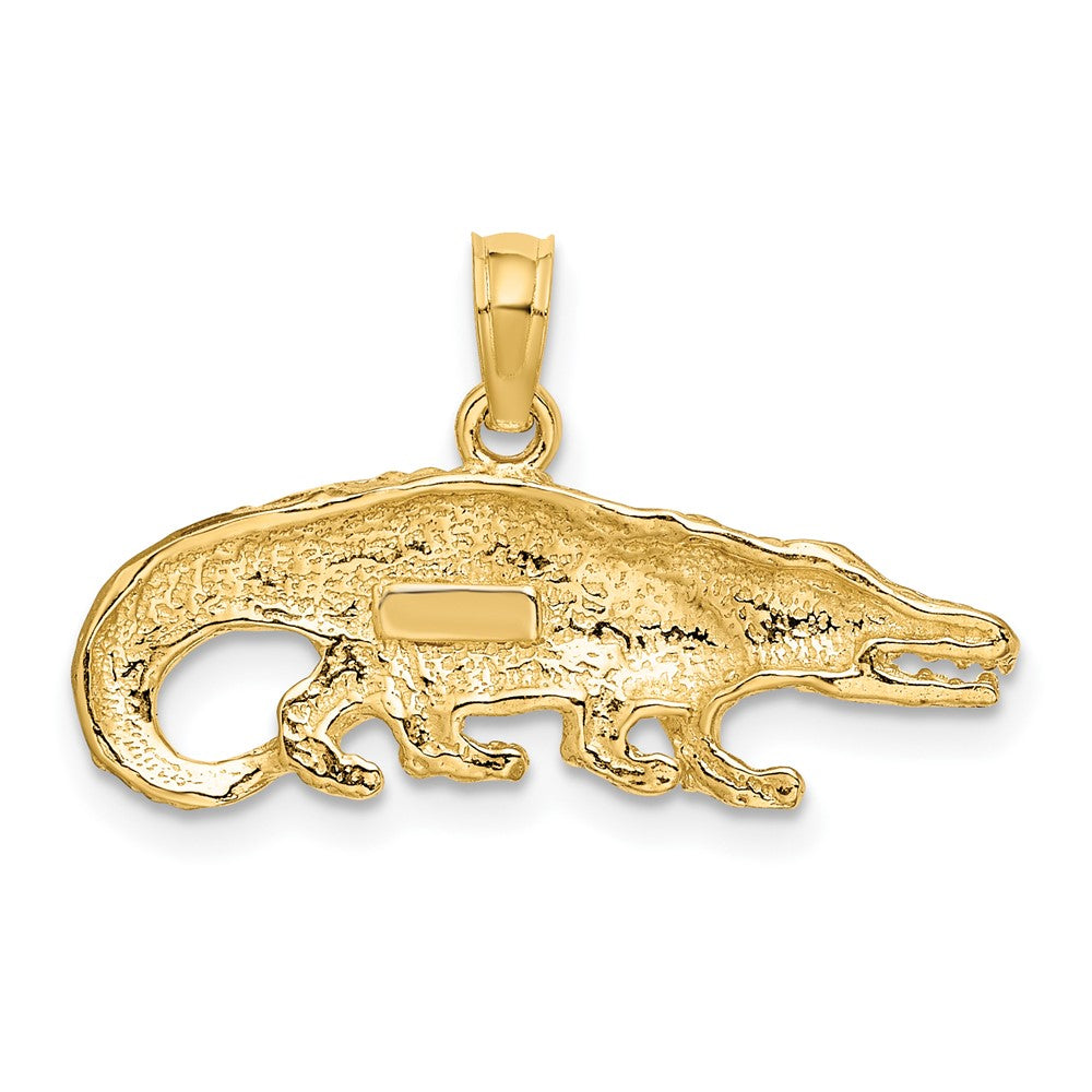 10K Gelbgold 10K 2-d Strukturiert Alligator Charm