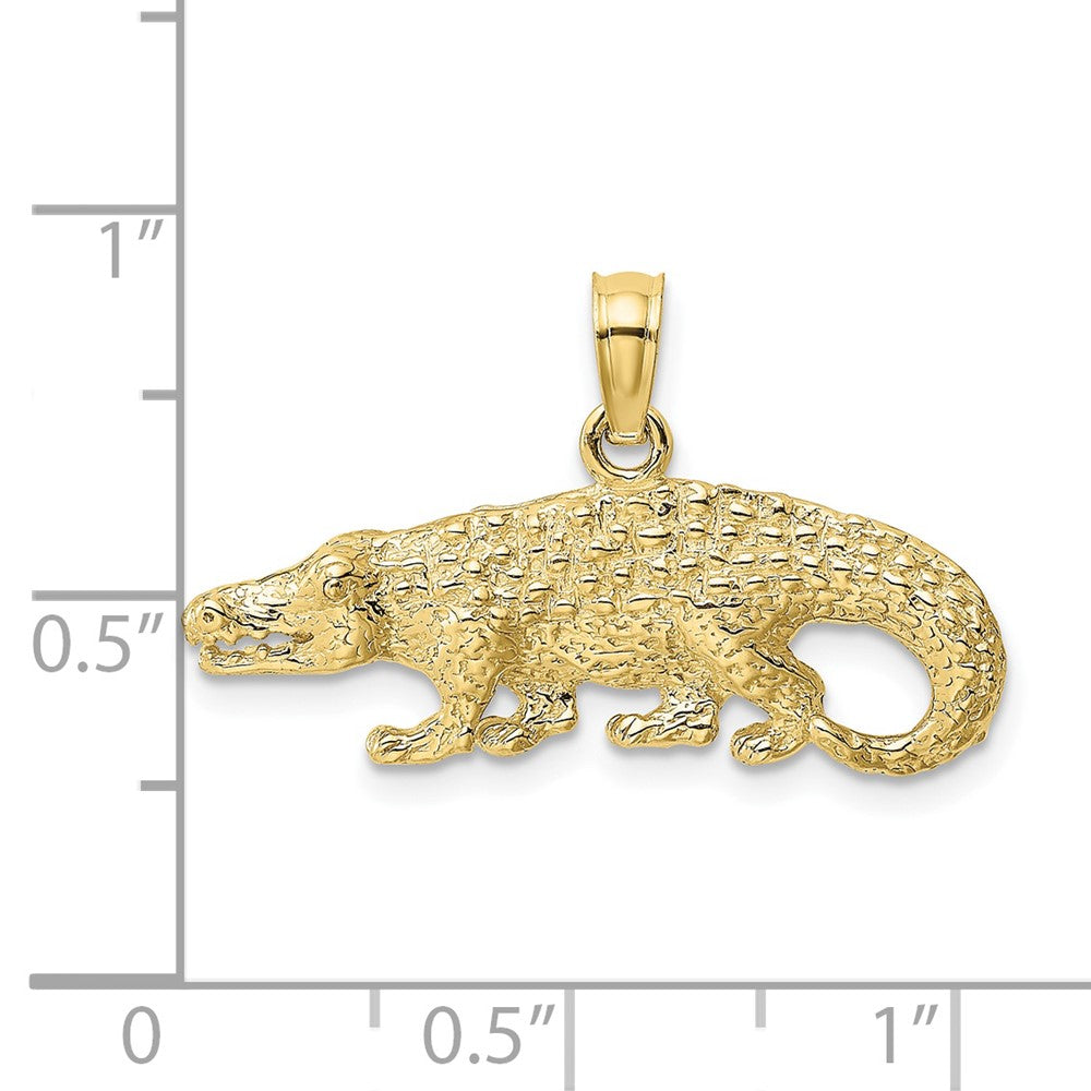 10K Gelbgold 10K 2-d Strukturiert Alligator Charm