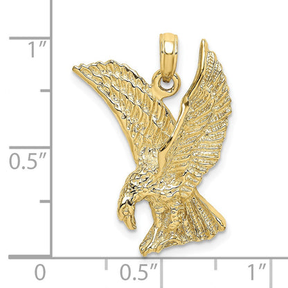 10K Gelbgold 10K Adler Landing mit Flügel Up Charm