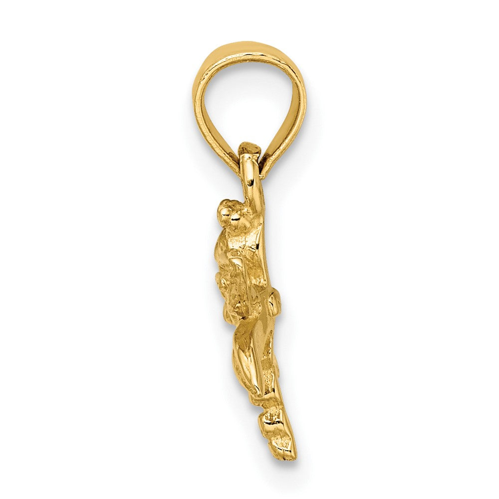10K Gelbgold 10K 2-d Mini Libelle mit Massiv Flügel Charm