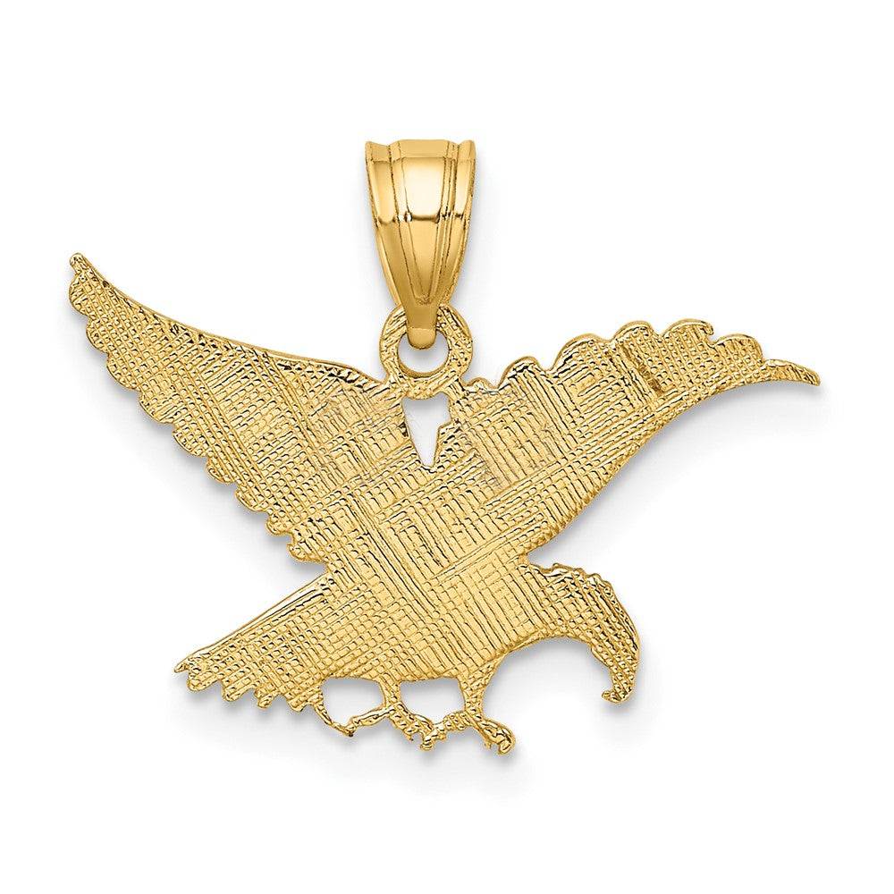 10K Gelbgold 10K Flach Graviert Adler Charm