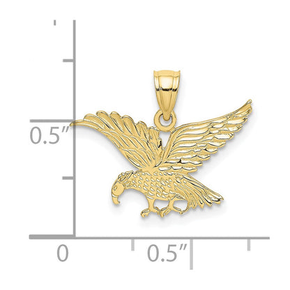 10K Gelbgold 10K Flach Graviert Adler Charm