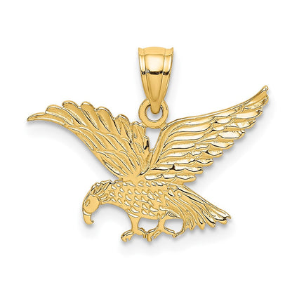 10K Gelbgold 10K Flach Graviert Adler Charm