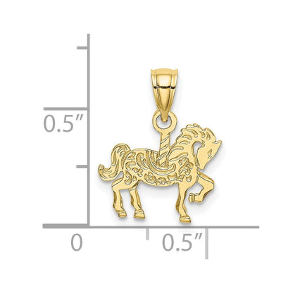 10K Gelbgold 10K Carousel Pferd Charm