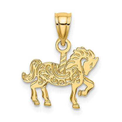 10K Gelbgold 10K Carousel Pferd Charm