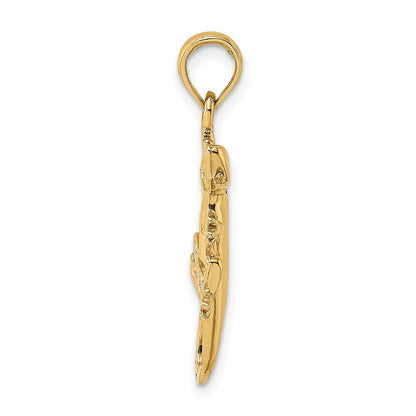 10K Gelbgold 10K 2-d Gecko Charm