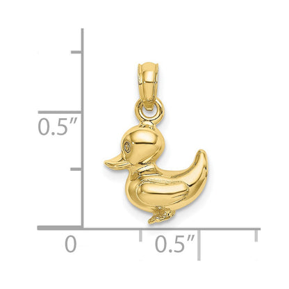 10K Gelbgold 10K 3-d Duckling Charm