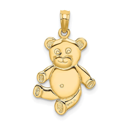 10K Gelbgold Wendbar Teddy Bär Charm