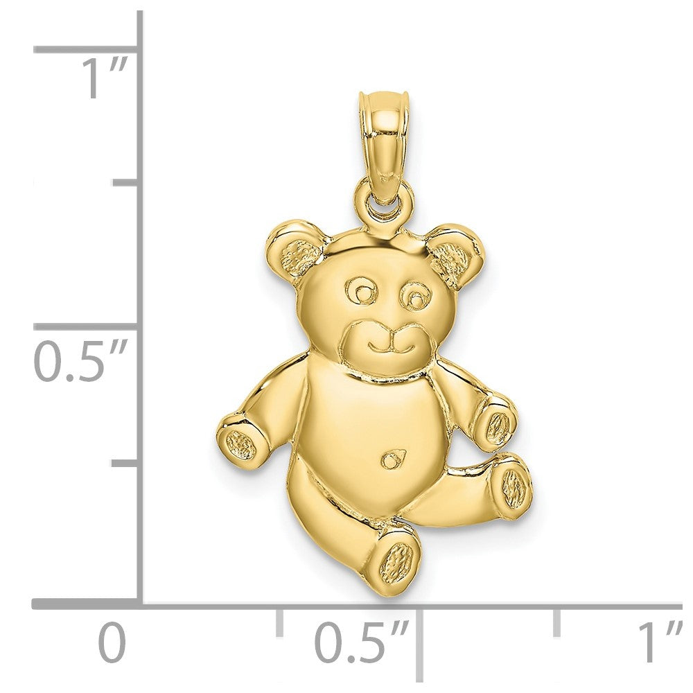 10K Gelbgold Wendbar Teddy Bär Charm