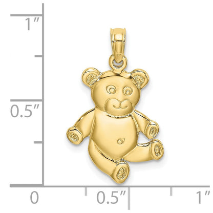 10K Gelbgold Wendbar Teddy Bär Charm