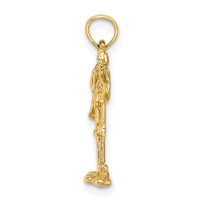 10K Gelbgold 10K 3-d Flamingo mit Kopf Up Charm