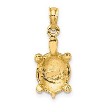 10K Gelbgold 10K mit Grün Emaille Tortoise Charm