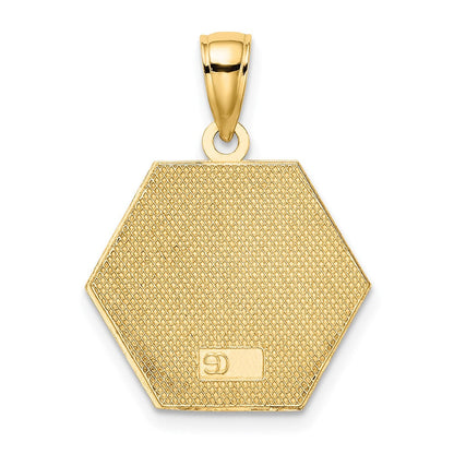 10K Gelbgold Emailliert Medizinisch Plättchen Anhänger