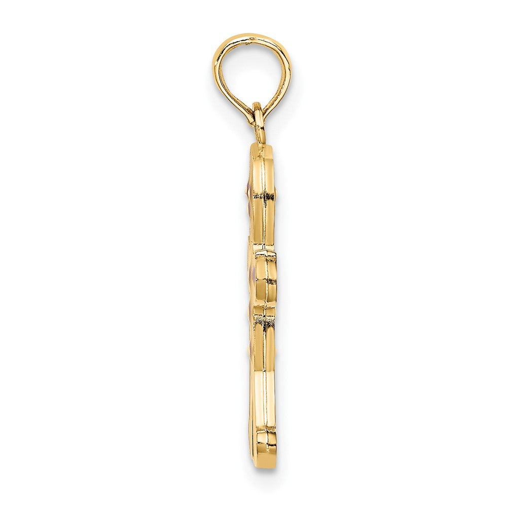 10K Gelbgold 10K 3-d Emaille Gingerbread Man Charm