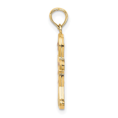 10K Gelbgold 10K 3-d Emaille Gingerbread Man Charm
