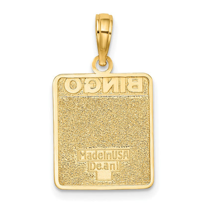 10K Gelbgold 10K mit Emaille Bingo Card Charm