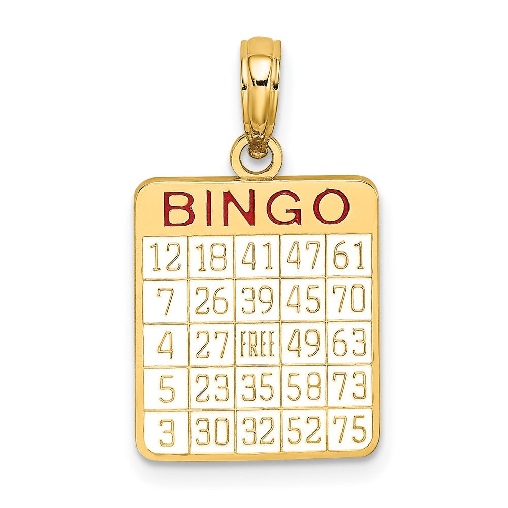 10K Gelbgold 10K mit Emaille Bingo Card Charm