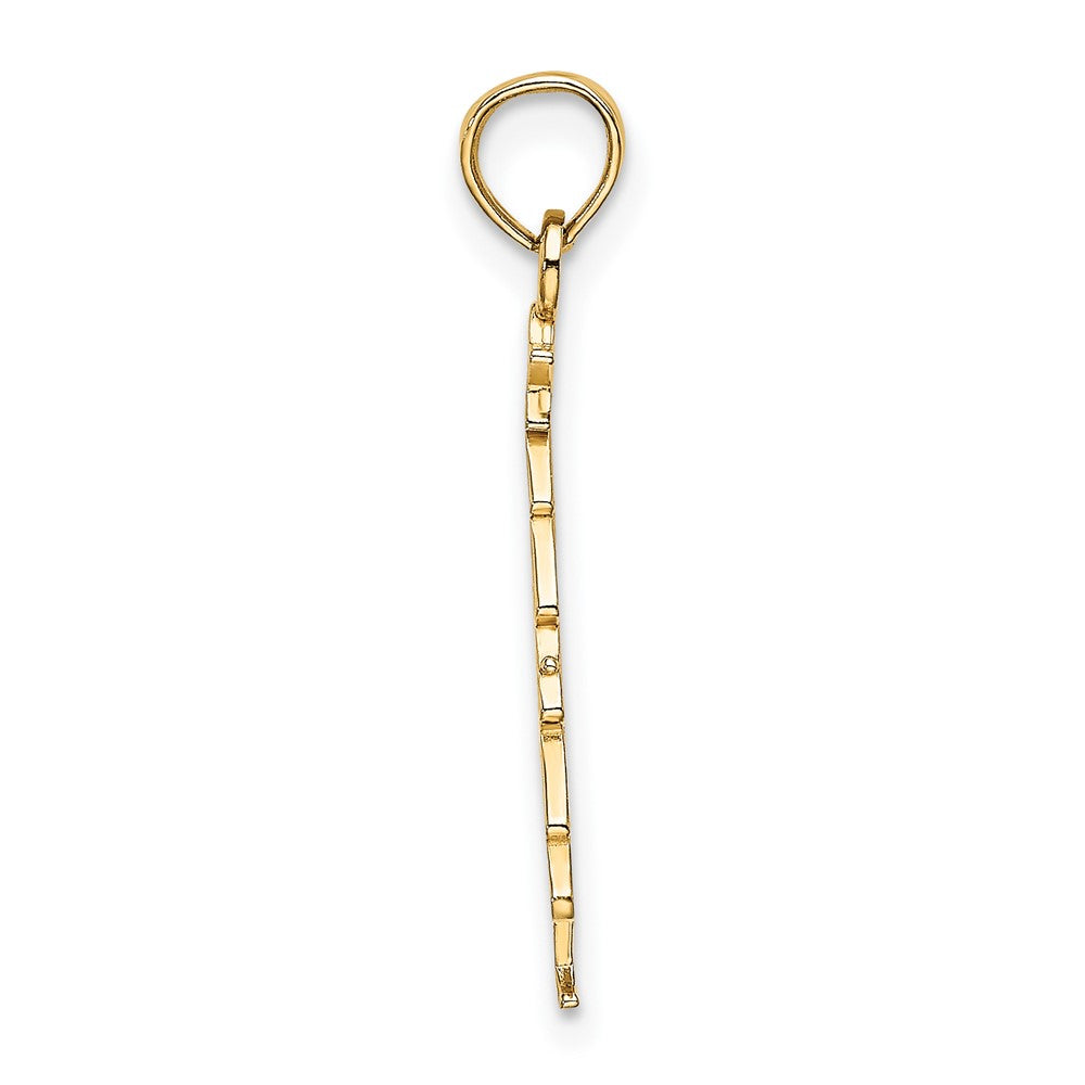 10K Gelbgold 10K Emaille Grün Weihnachten Baum mit Rot Stern Charm
