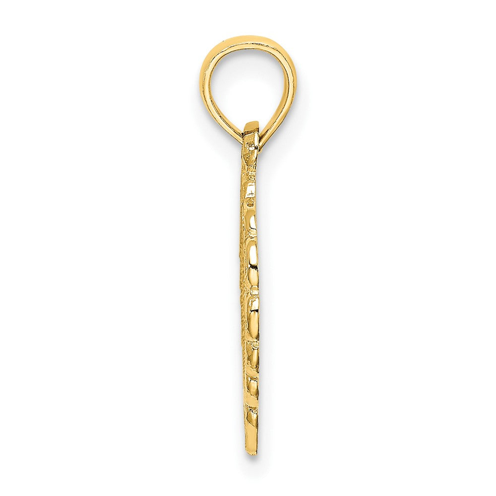 10K Gelbgold 10K Herz mit Lace Zierde Charm