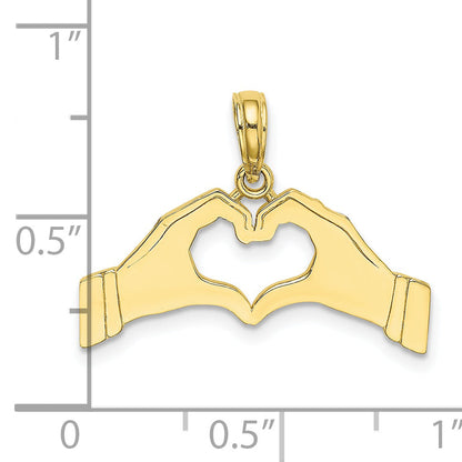 10K Gelbgold 10K Hands Forming A Herz Charm
