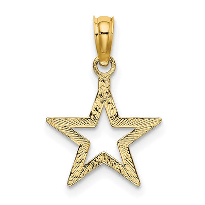 10K Gelbgold Ausgeschnitten Stern Charm