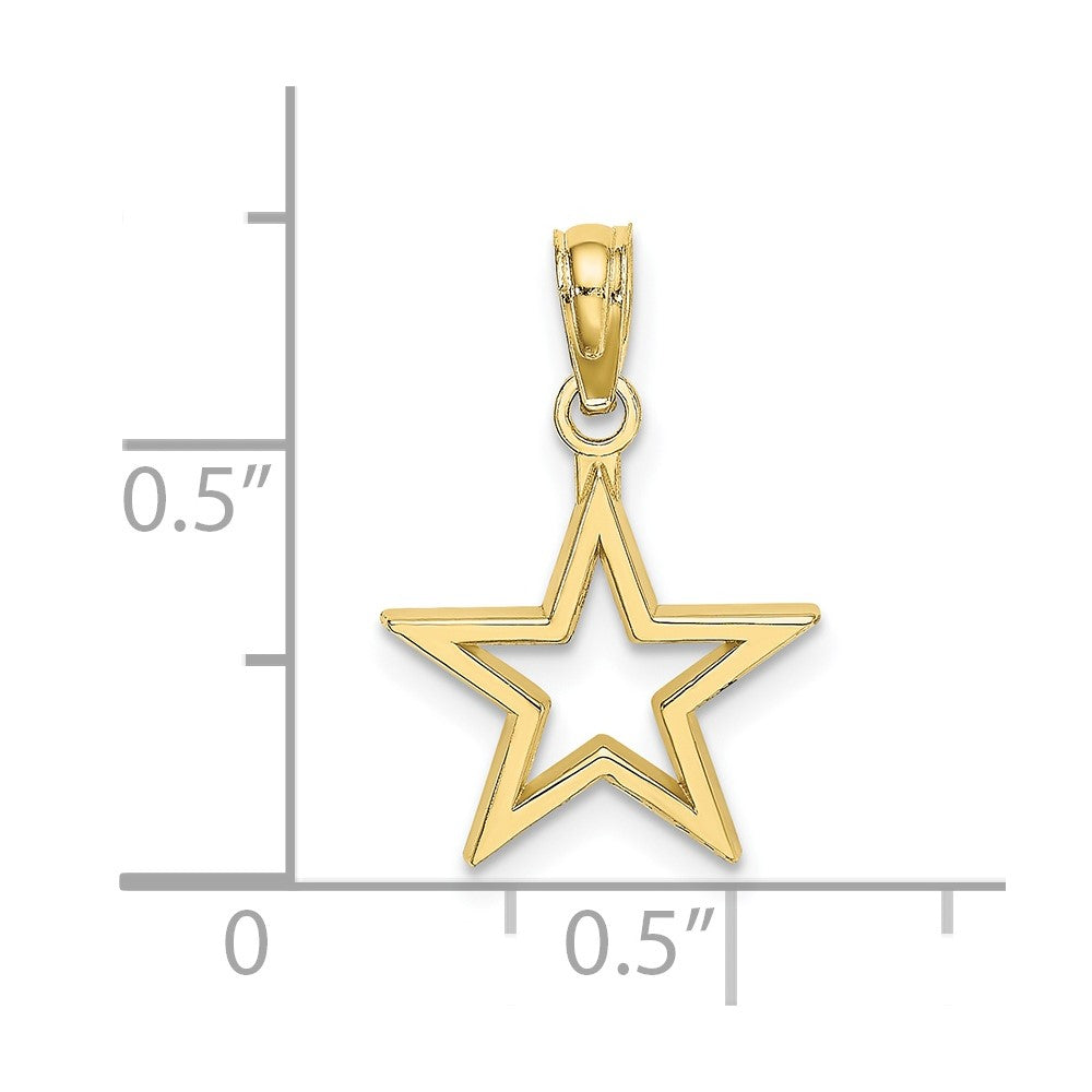 10K Gelbgold Ausgeschnitten Stern Charm