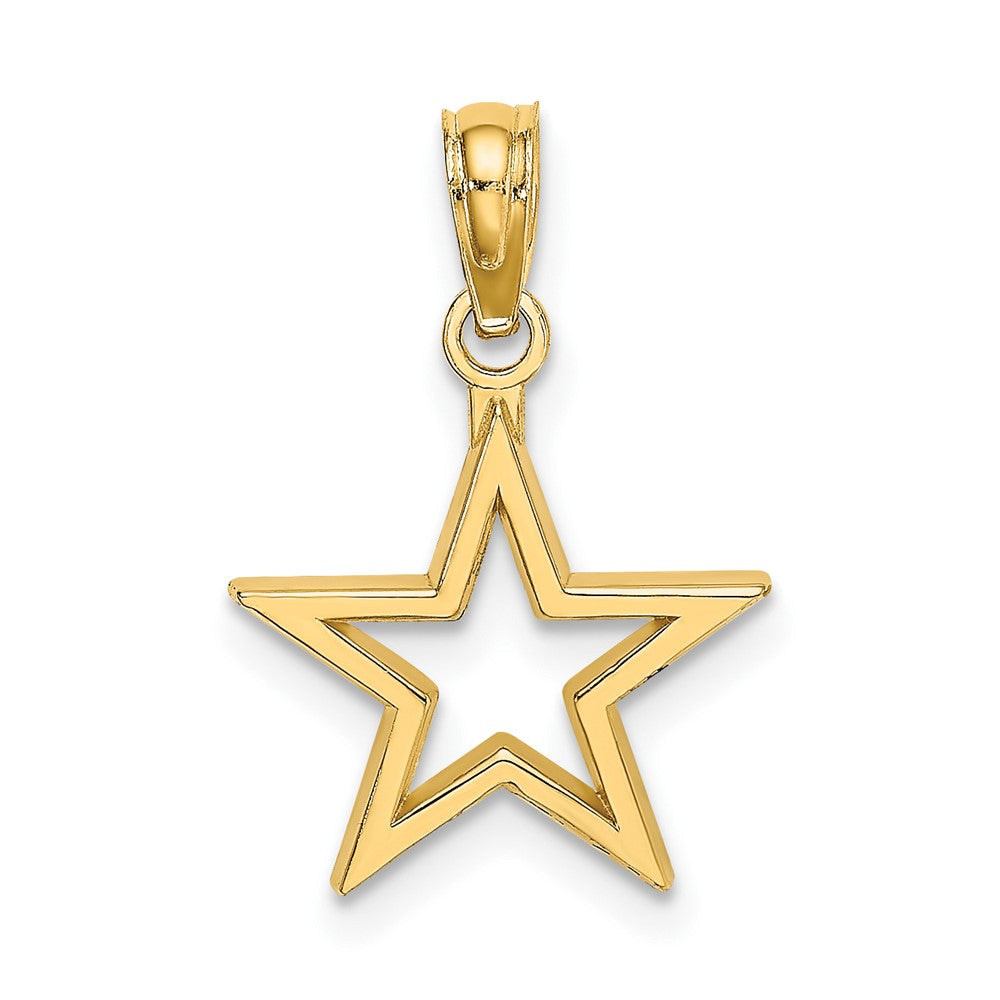 10K Gelbgold Ausgeschnitten Stern Charm