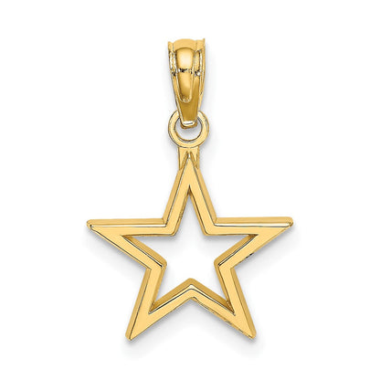 10K Gelbgold Ausgeschnitten Stern Charm