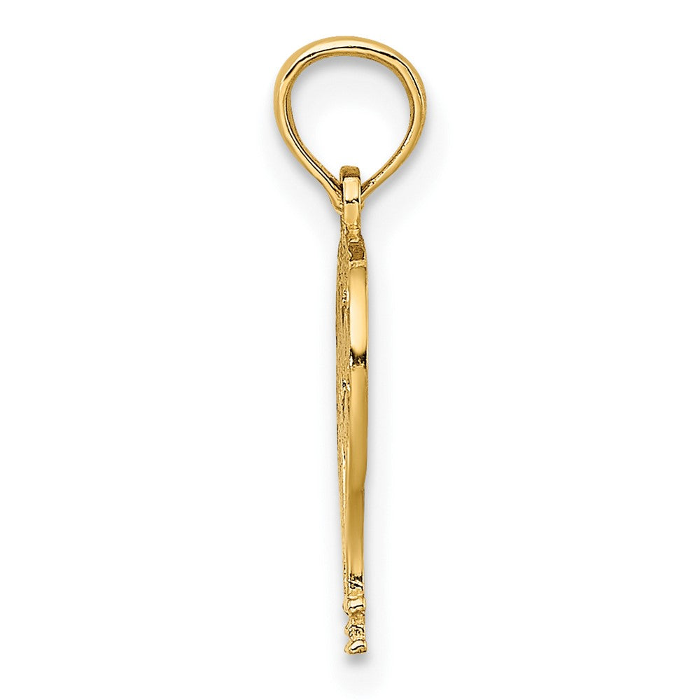 10K Gelbgold 10K Ausgeschnitten Flach Hot Luft Balloon Charm