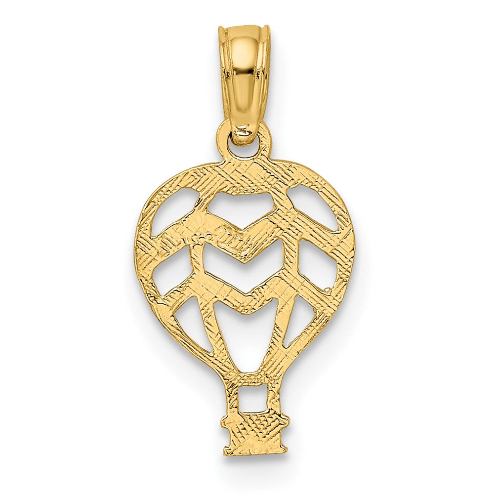 10K Gelbgold 10K Ausgeschnitten Flach Hot Luft Balloon Charm