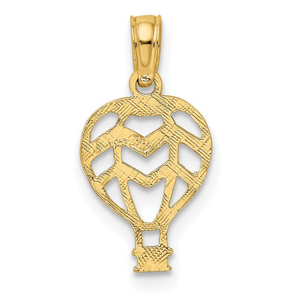 10K Gelbgold 10K Ausgeschnitten Flach Hot Luft Balloon Charm