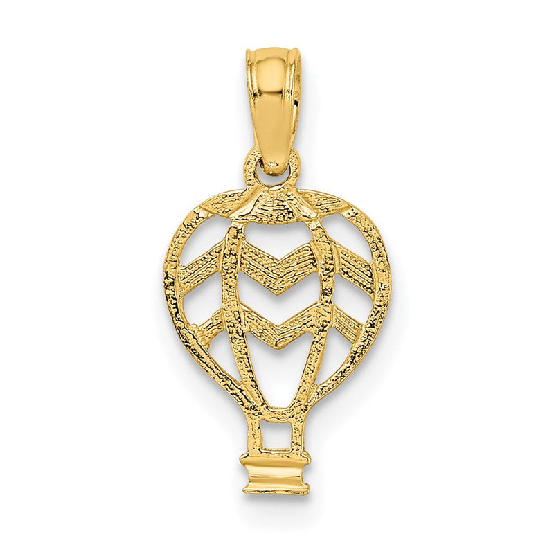 10K Gelbgold 10K Ausgeschnitten Flach Hot Luft Balloon Charm
