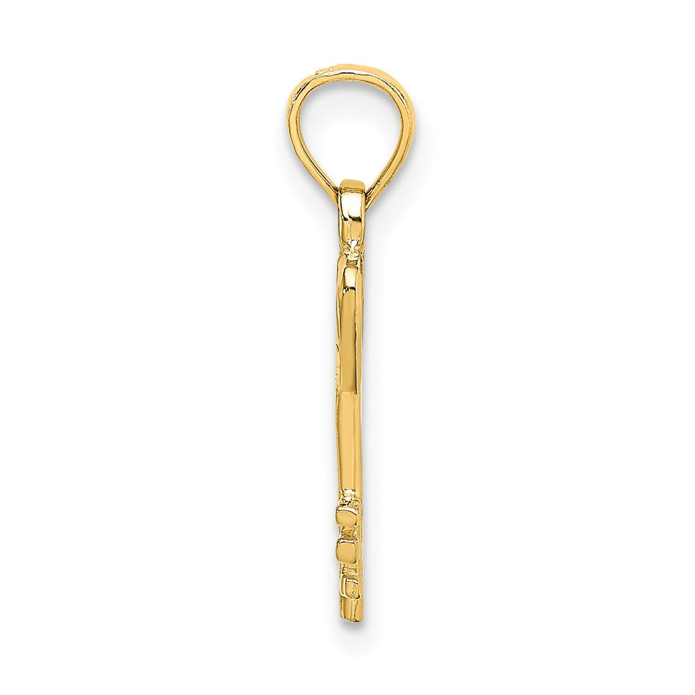 10K Gelbgold Key mit Herz Charm