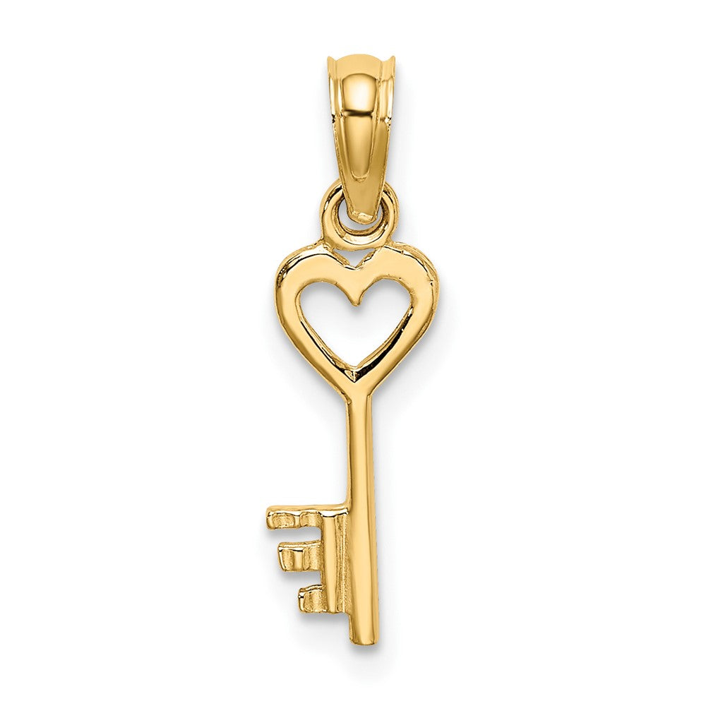 10K Gelbgold Key mit Herz Charm