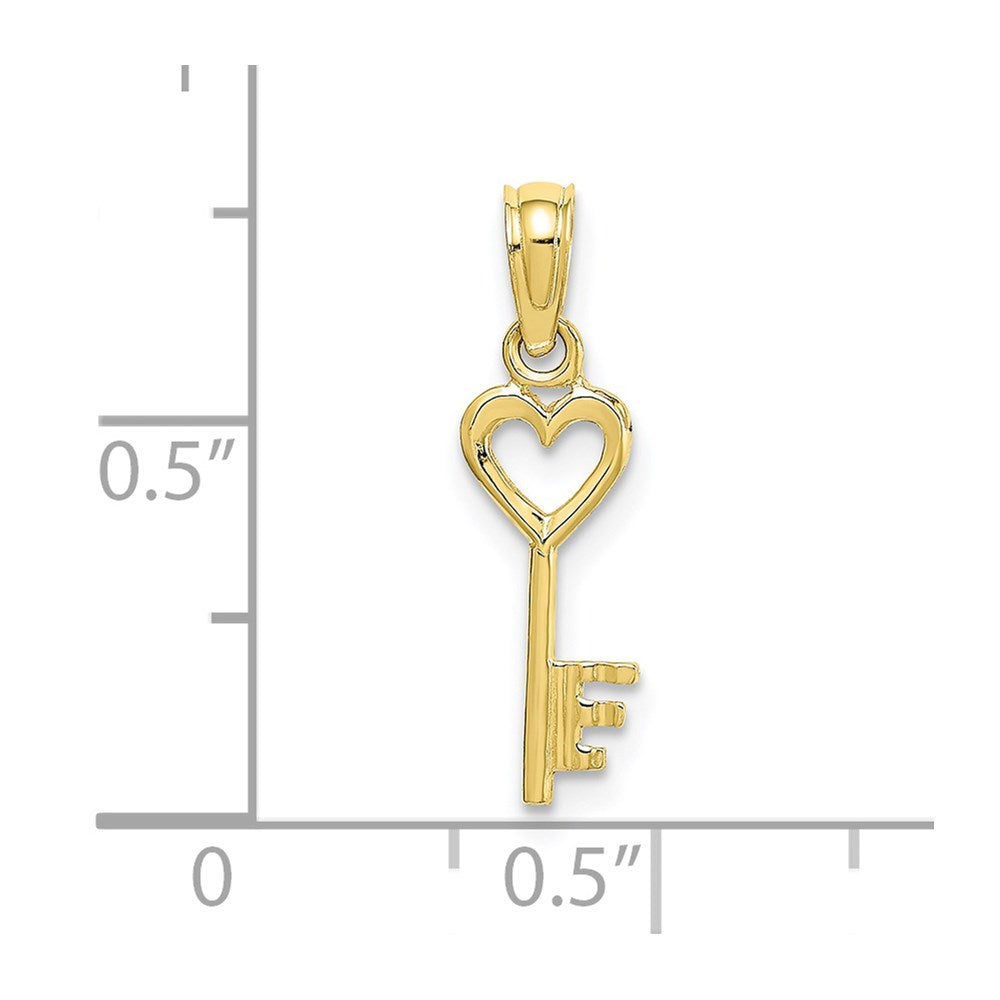 10K Gelbgold Key mit Herz Charm
