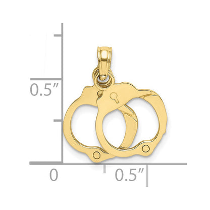 10K Gelbgold 10K Beweglich Handcuffs Charm