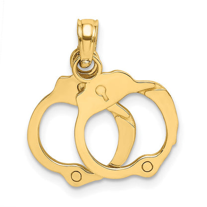 10K Gelbgold 10K Beweglich Handcuffs Charm