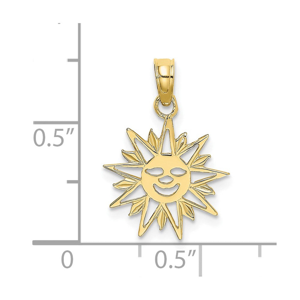 10K Gelbgold 10K Smiling Sonne Charm