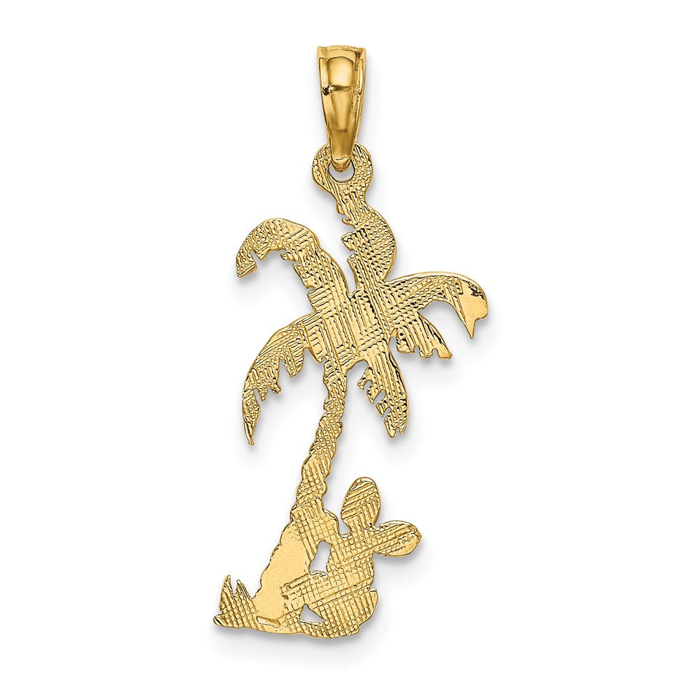10K Gelbgold 10K Palme Baum mit Cactus Charm