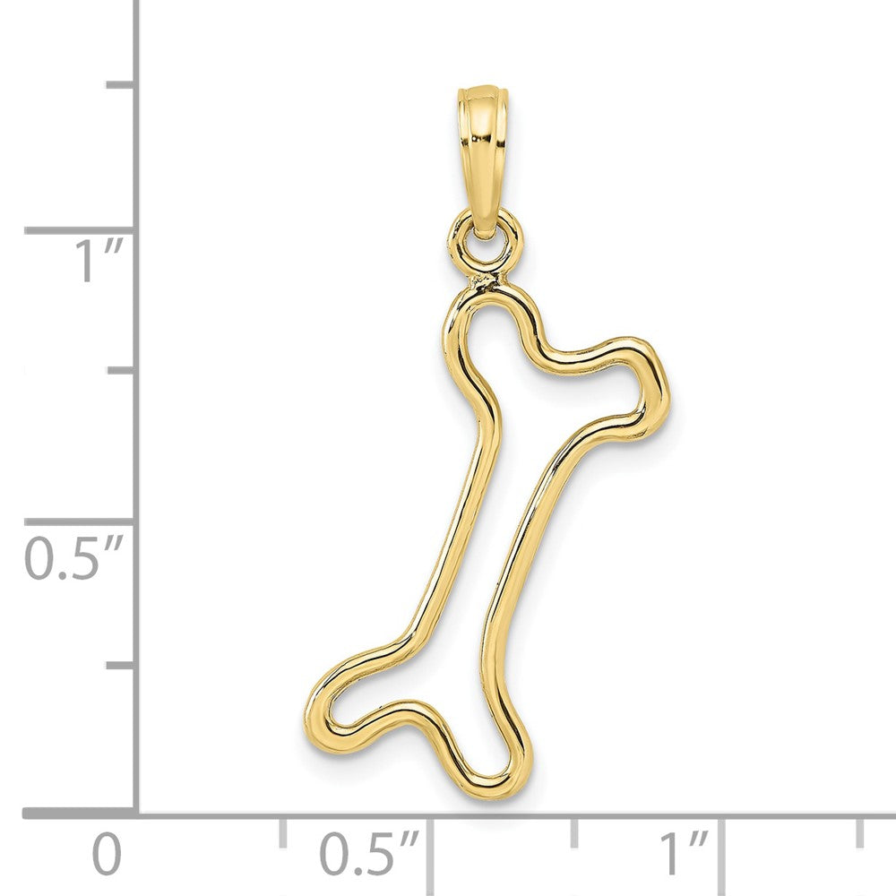 10K Gelbgold 10K Ausgeschnitten Poliert Hund Bone Charm