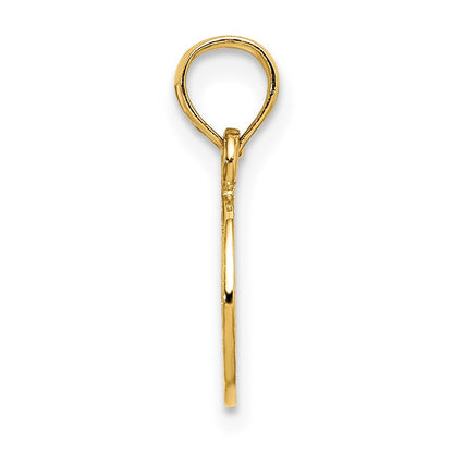 10K Gelbgold 10K Flach und Strukturiert Mini Frieden Zeichen Charm