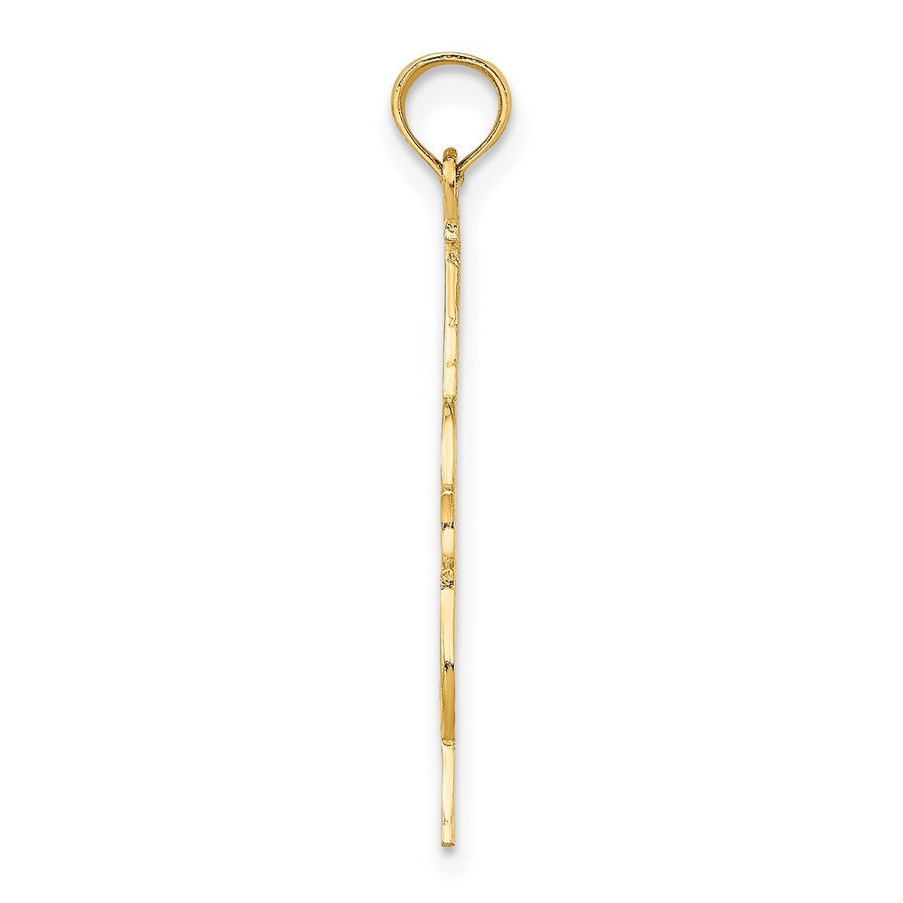 10K Gelbgold 10K Poliert Graviert Upright Barsch Charm