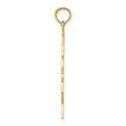 10K Gelbgold 10K Poliert Graviert Upright Barsch Charm