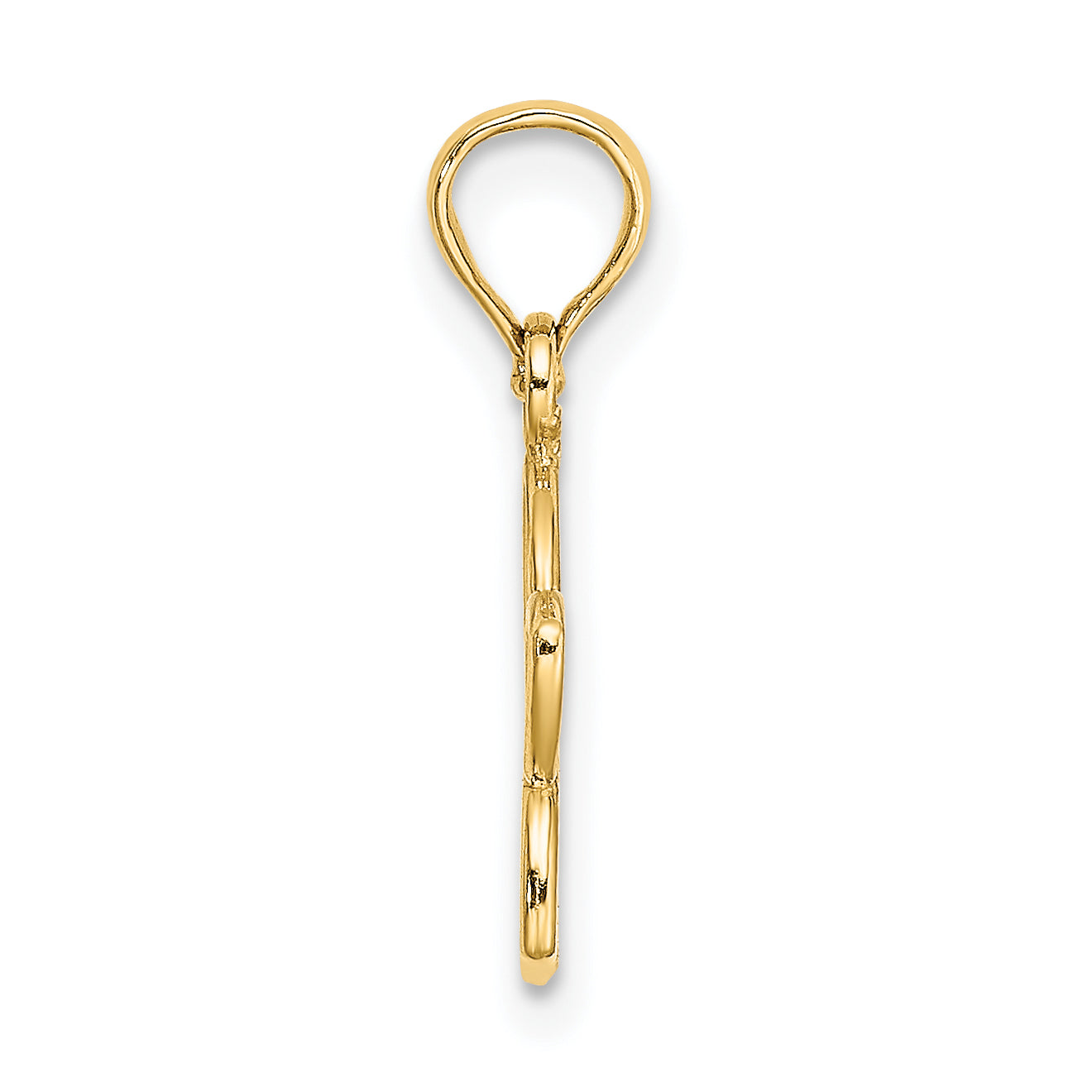10K Gelbgold Ausgeschnitten Blume Charm