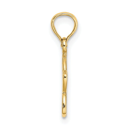 10K Gelbgold Ausgeschnitten Blume Charm