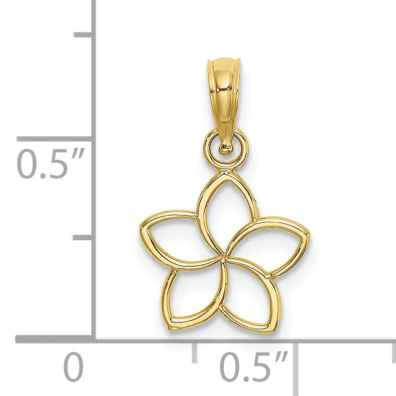 10K Gelbgold Ausgeschnitten Blume Charm