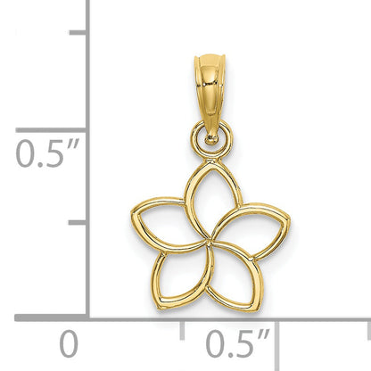 10K Gelbgold Ausgeschnitten Blume Charm